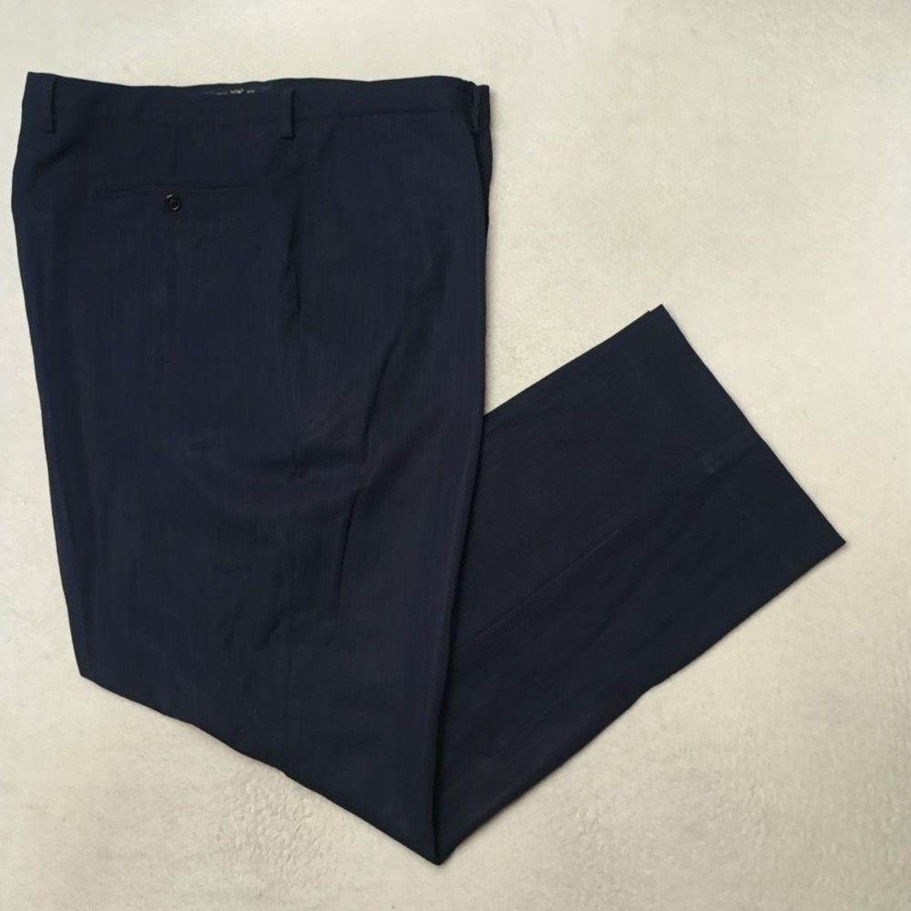 Banana Republic Pants Men 40x32 Blue Striped Dress Marzotto 130s Wool Italy Suit